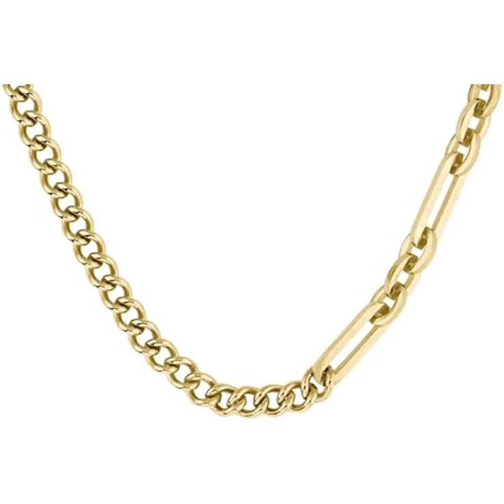 BOSS Jewelry MATTINI Gliederhalskette für Herren, Edelstahl mit gelbgoldener IP-Beschichtung, 50,8 cm mit Karabinerverschluss, graviertes Logo – Bild 2