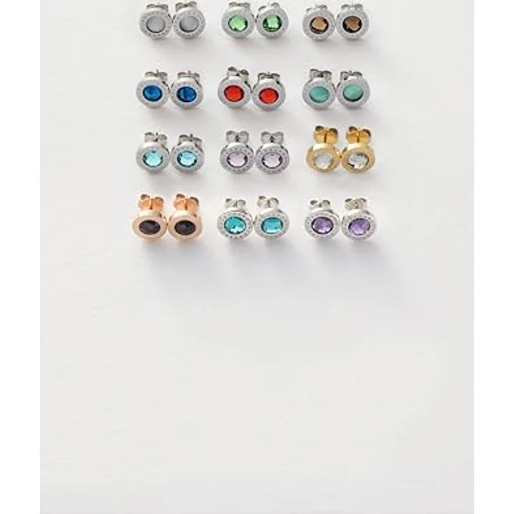 JEWELS BY LEONARDO Damen Ohrstecker hellblau, Edelstahl mit facettiertem Farbglasstein, Samtbeutel inklusive – Bild 3