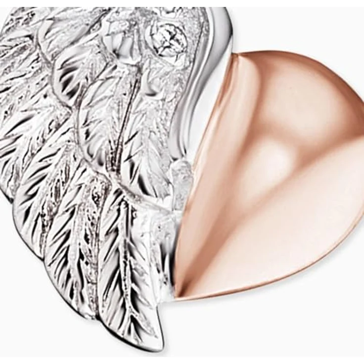Engelsrufer Damen Halskette ERN-LILHEARTWING-BI, Sterling Silber mit Herzflügel-Anhänger, Zirkonia, Roségold-Beschichtung, verstellbare Länge, nickelfrei, Allergiker-geeignet – Bild 3