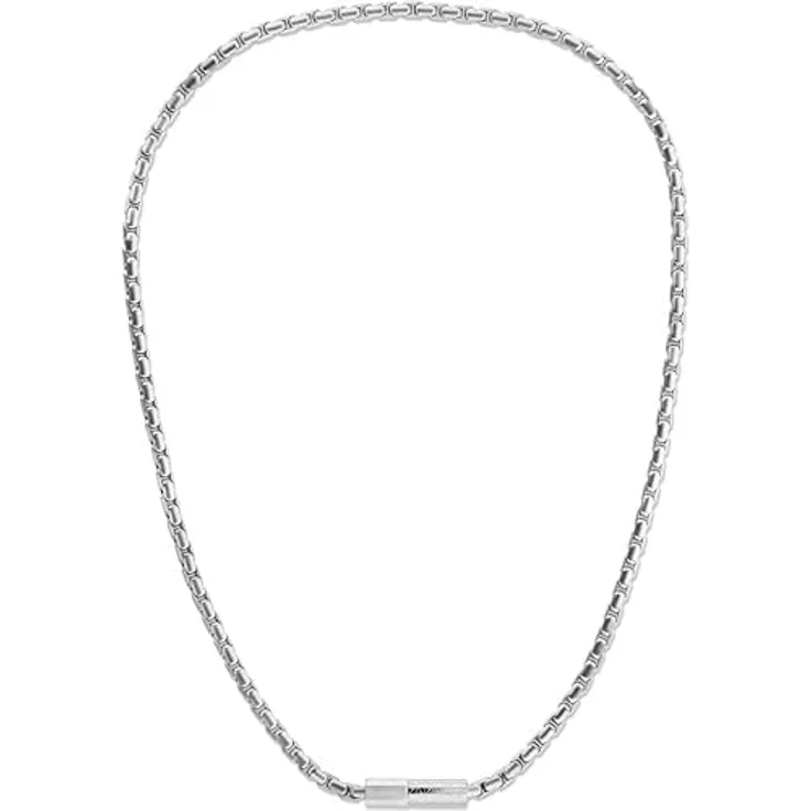 Calvin Klein Herren Konturierte Fasskette Halskette, Silber, Einheitsgröße