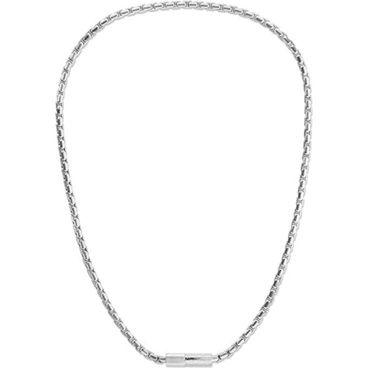 Calvin Klein Herren Konturierte Fasskette Halskette, Silber, Einheitsgröße