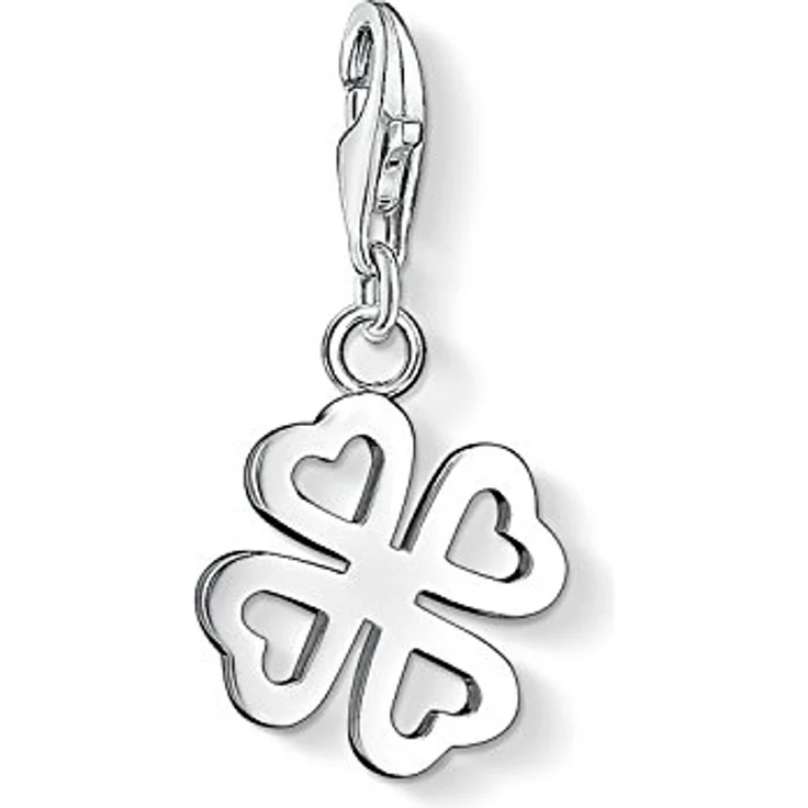Thomas Sabo Damen-Charm Club-Anhänger Kleeblatt, 925er Sterlingsilber mit Karabinerhaken, vielseitig kombinierbar – Bild 1