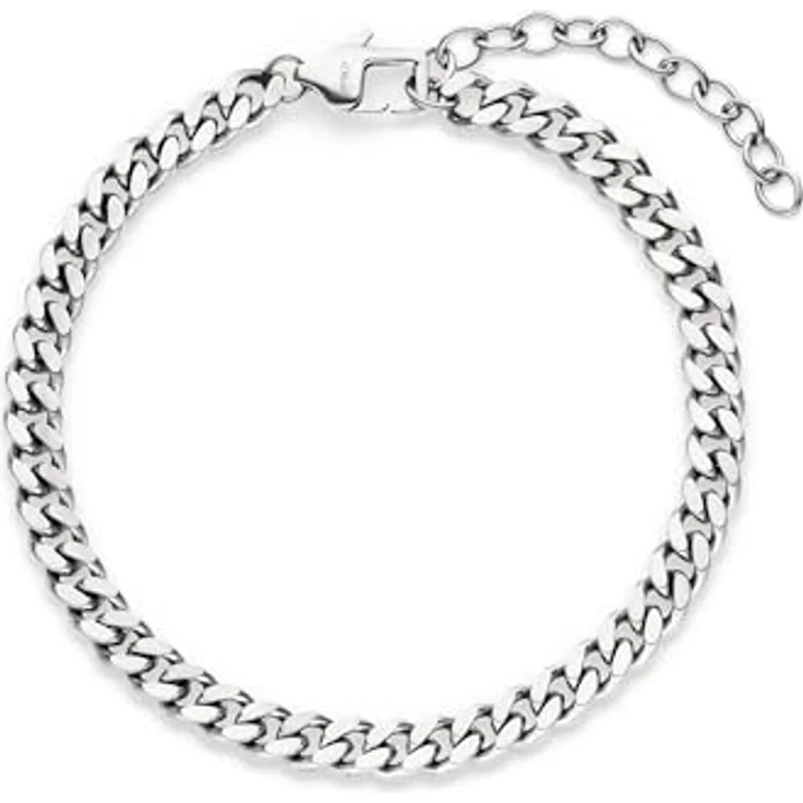 s.Oliver Herren Bracelet, Armband aus mattiertem Edelstahl, Silber, verstellbar bis 22 cm, wasserfest & hautfreundlich – Bild 1