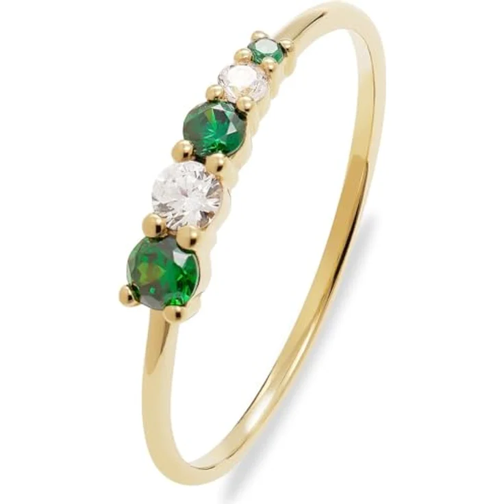 CHRIST Damen-Ring 925er Silber, Gelbgold mit recyceltem Zirkonia 56, Modell 32027219 – Bild 1