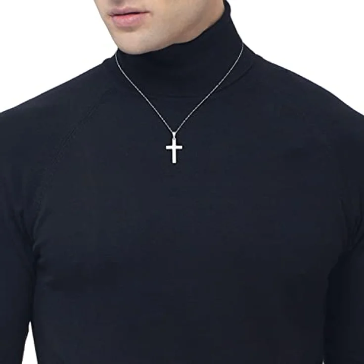 Amor Motivanhänger, Unisex Kreuz-Anhänger aus Weißgold 375/9ct, 2,5 cm, inkl. Schmuck Geschenkbox – Bild 3