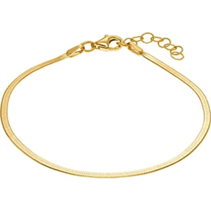 FAVS Damen-Armband 925er Silber, Gelbgold, 17 cm, vielseitig kombinierbar, Geschenkbox