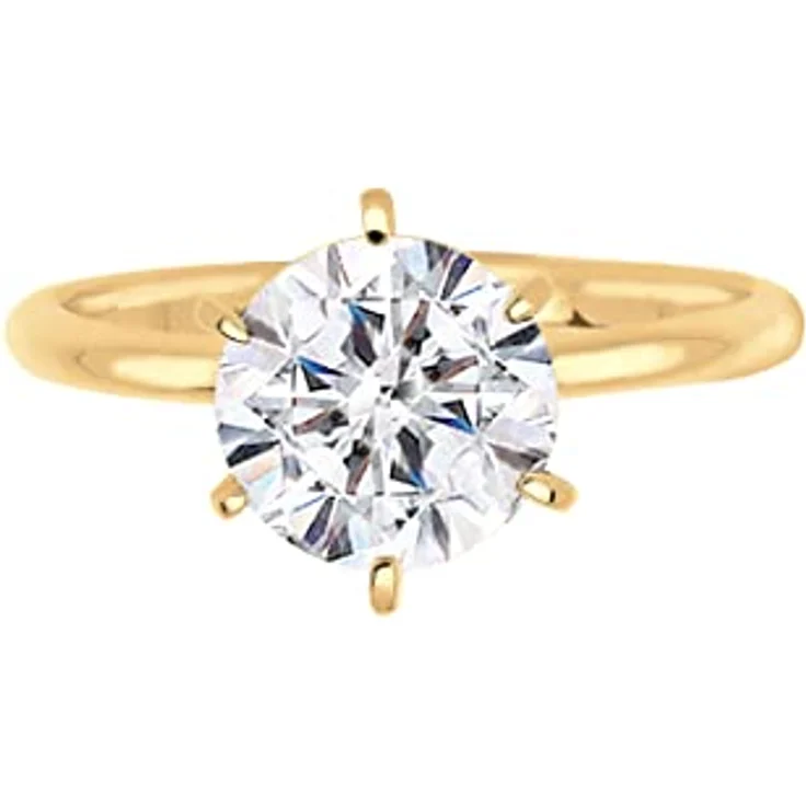 Elli Damen Verlobungsring mit Kristall, 925 Sterling Silber vergoldet, handgefertigt – Bild 2