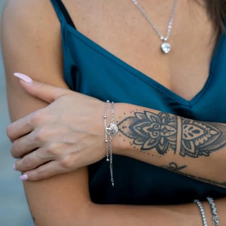 SERASAR Lebensbaum Armband Damen, verstellbar, 316L Chirurgenstahl, Hochglanz, 18 Karat Gold, wasserfest, perfekt für Geschenke – Bild 4