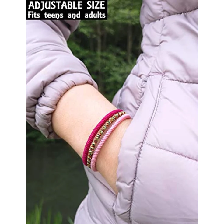 LUCKY BUDDHIST 3 Tibetische Glücksarmbänder, handgefertigte Freundschaftsarmbänder in bunten Farben, verstellbare Größe für Damen, Herren und Teenager, inklusive buddhistischem Geschenk – Bild 4
