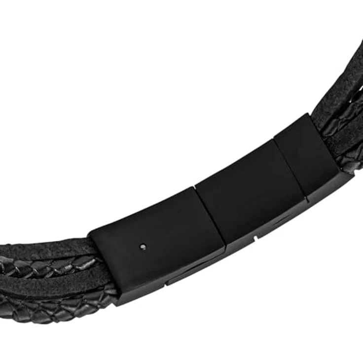Fossil JF03098001, Herren Edelstahlarmband in Schwarz, Vintage Casual, Innenlänge 175mm - 190mm, gebürstetes Finish, Magnetverschluss – Bild 6