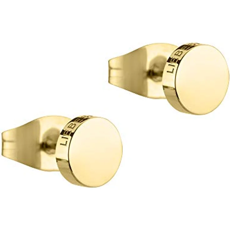 LIEBESKIND Damen Ohrstecker goldfarben aus Edelstahl, 0,5 cm mit Steckverschluss – Bild 1