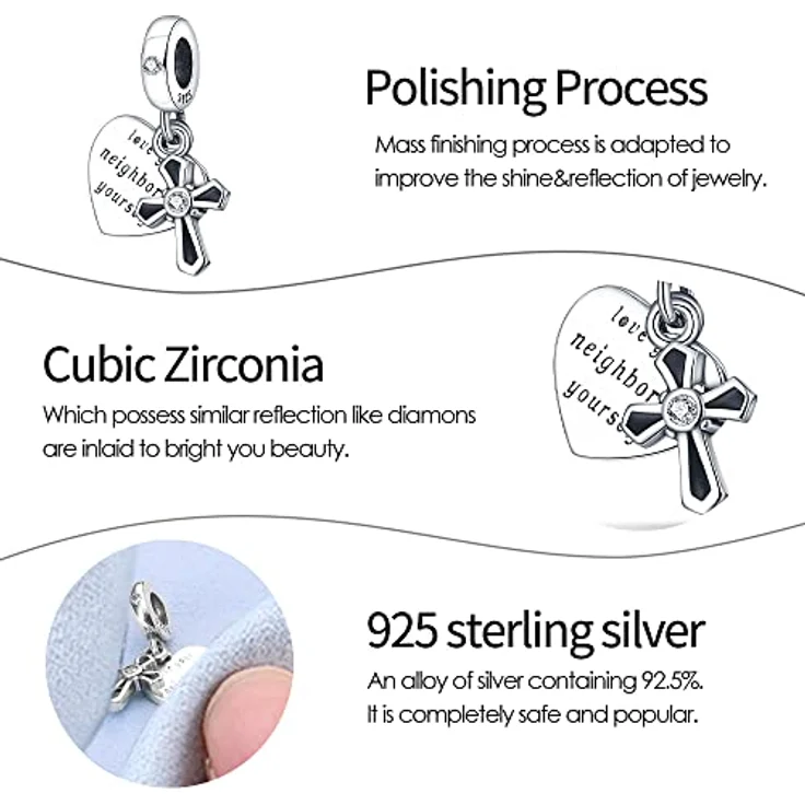 Pandach Charm Anhänger für Armband aus 925 Sterling Silber mit Zirkonia, kompatibel mit europäischen Armbändern und Halsketten, ideales Geschenk für Frauen und Mädchen – Bild 4