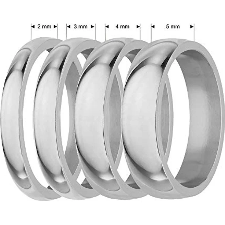 Treuheld® Treuheld Edelstahl Ring, silbern, Ringgröße 52, Breite 2mm, glänzend, für Damen & Herren, als Freundschaftsring oder Verlobungsring – Bild 3