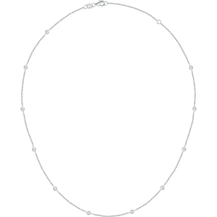 CHRIST Damen-Halskette 925er Silber, recycelter Zirkonia, One Size, Silber 32029673 – Bild 3