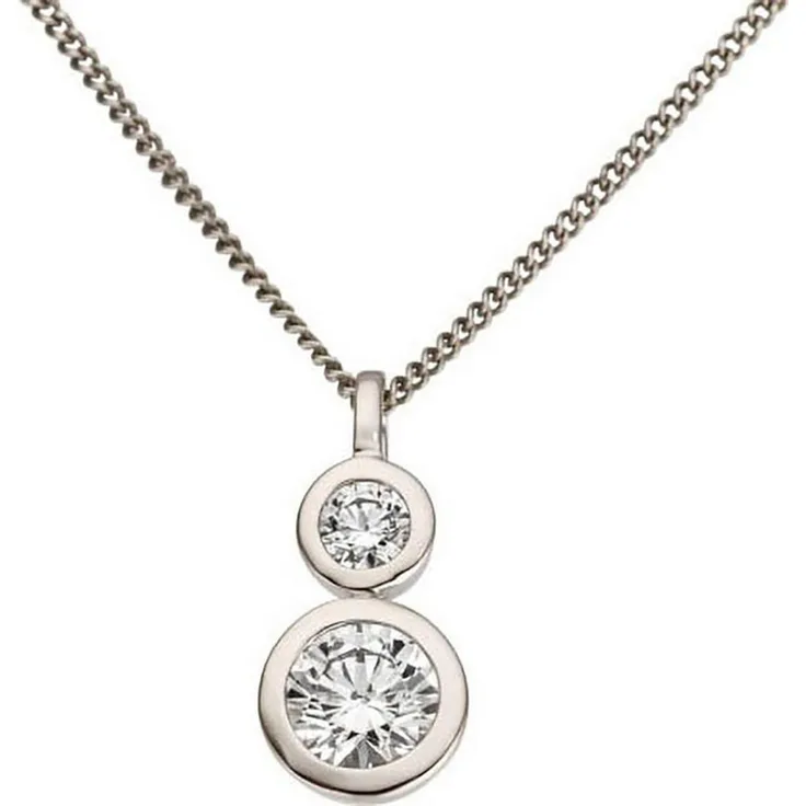Firetti Kettenanhänger rund, Gold 333 mit Zirkonia (synth), elegantes Halsschmuck Geschenk