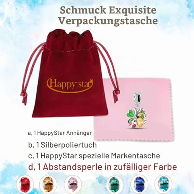 HappyStar 925 Sterling Silber Dangle Charms, I LOVE MOM Bead Anhänger für Pandora Armbänder, inkl. kostenlose Abstandsperle und Geschenktasche – Bild 5