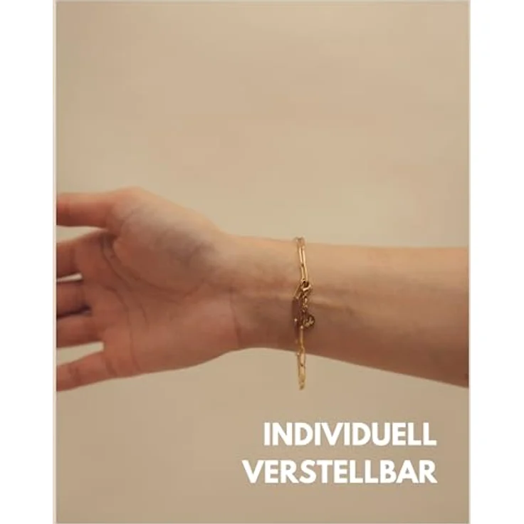 GD GOOD.designs Gliederarmband Gold, Damenarmkette mit 18K Vergoldung, wasserfest, größenverstellbar aus Edelstahl – Bild 3