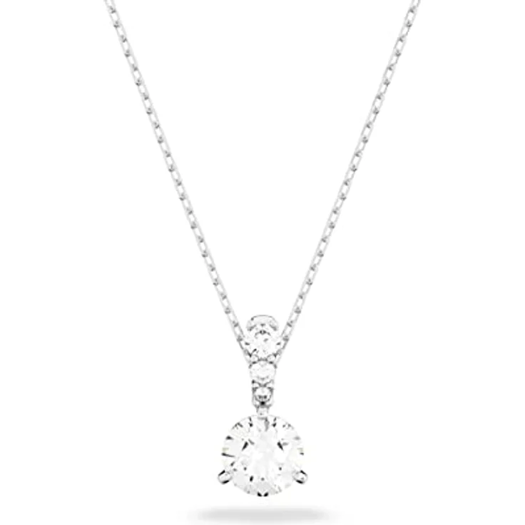 Swarovski Stilla Anhänger, Weiss, Rhodiniert, 38 cm, mit Swarovski Kristallen – Bild 1