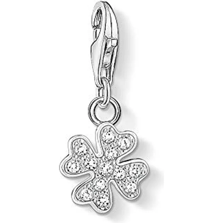Thomas Sabo Charm-Anhänger Kleeblatt 925 Sterlingsilber, Charm Club mit Karabinerhaken, Damen Schmuck – Bild 1
