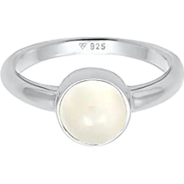 Elli Ring Damen Elegant mit Mondstein, 925 Sterling Silber, handgefertigt, anlaufgeschützt – Bild 2