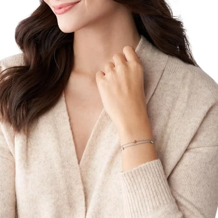 Fossil Armband JF02854998, Edelstahl mit Glassteinen, Karabinerverschluss, Länge ca. 18 cm – Bild 2