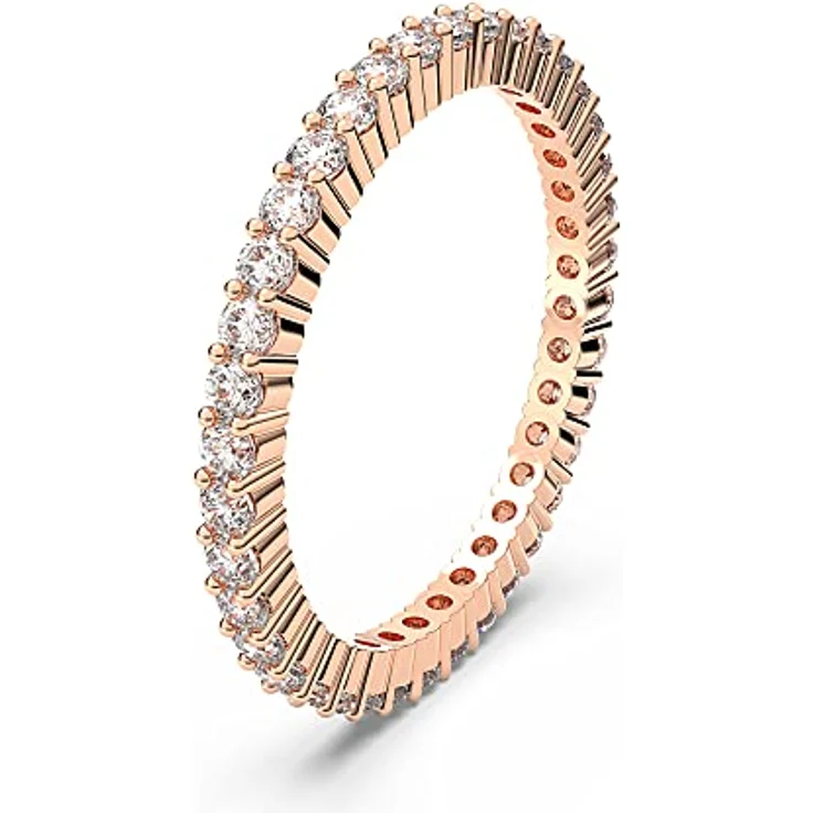Swarovski Matrix Vittore Ring, Rosé Vergoldeter Damenring mit Strahlenden Swarovski Kristallen, Weiß – Bild 2