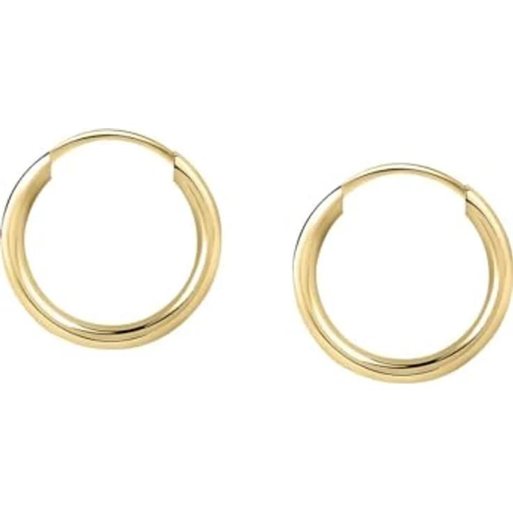 CHRIST Damen-Creolen 585er Gelbgold, Durchmesser 10 mm, One Size – Bild 3