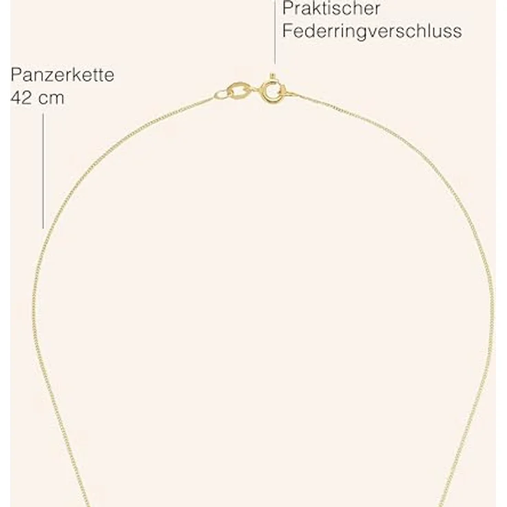 Amor Damen Kette mit Herz-Anhänger, 375/9 Gold, 42 cm, Zirkonia, Geschenkbox – Bild 4