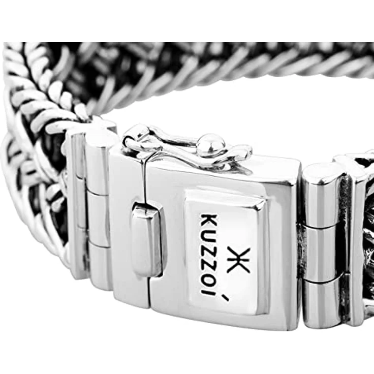 Kuzzoi Herren Silberarmband aus massivem 925er Sterling Silber, Breite 20 mm, Länge 21 cm, Kastenverschluss mit KUZZOI Logo – Bild 2