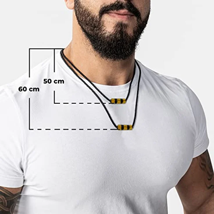 SERASAR Leder Halskette mit goldenen Edelstahl-Anhänger, 60 cm echtes Rindsleder, Herren-Halsband inklusive Schmuckschachtel, Hochzeitsgeschenk – Bild 4