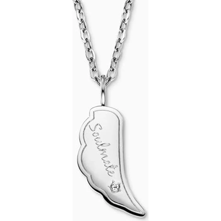 Engelsrufer Grußkarte Soulmate mit Halskette aus Edelstahl Silber, Schmuck mit Engelsflügel & Zirkonia, emotionales Geschenk für Seelenverwandte – Bild 4