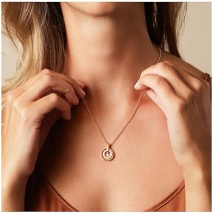 JETTE Damen-Halskette 925er Silber, recycelter Zirkonia, Gelbgold, One Size, 32028444 – Bild 2