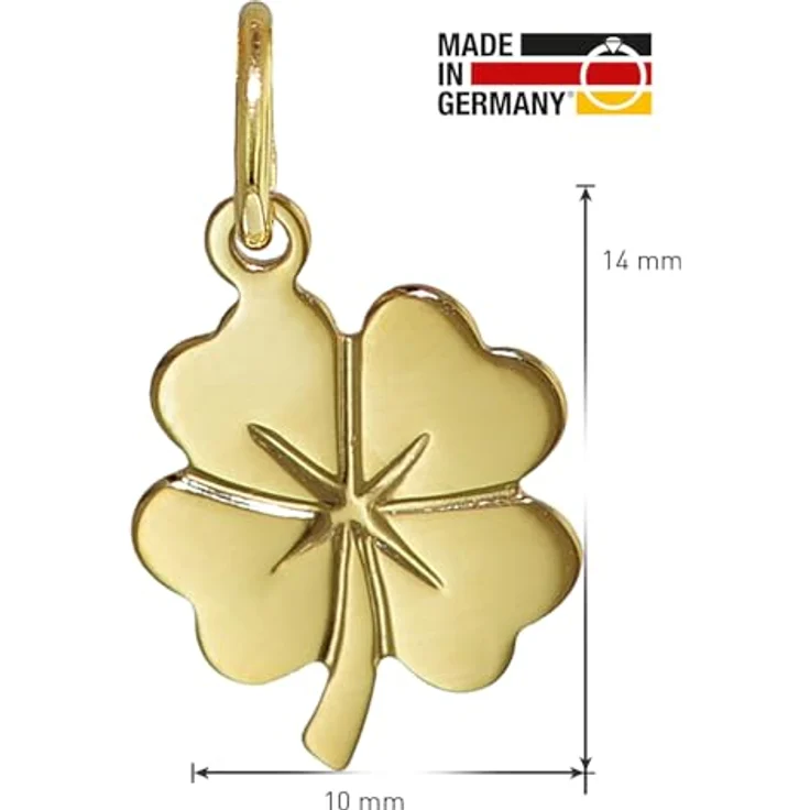 trendor Kettenanhänger 21643, Kleeblatt Anhänger Gold 333/8K, hochglanzpoliert, 14x10 mm mit Diamantschnitt – Bild 4