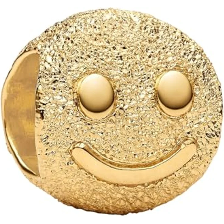 PANDORA Goldfarbener Charm Glückliches Gesicht Mini, Bead im stilvollen Design – Bild 1