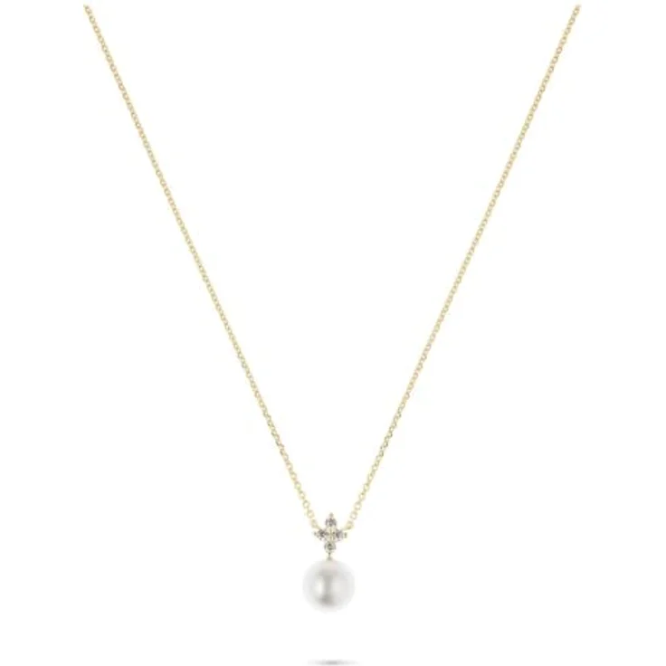 CHRIST Damen-Kette 375er Gelbgold mit 1 Süßwasserperle, One Size – Bild 1