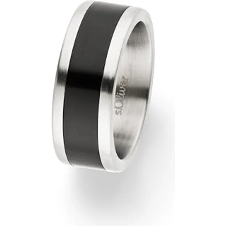 s.Oliver Herren Ring aus mattiertem Edelstahl – Klassisches Design in Silber, Größe 66 – Perfekte Geschenkidee