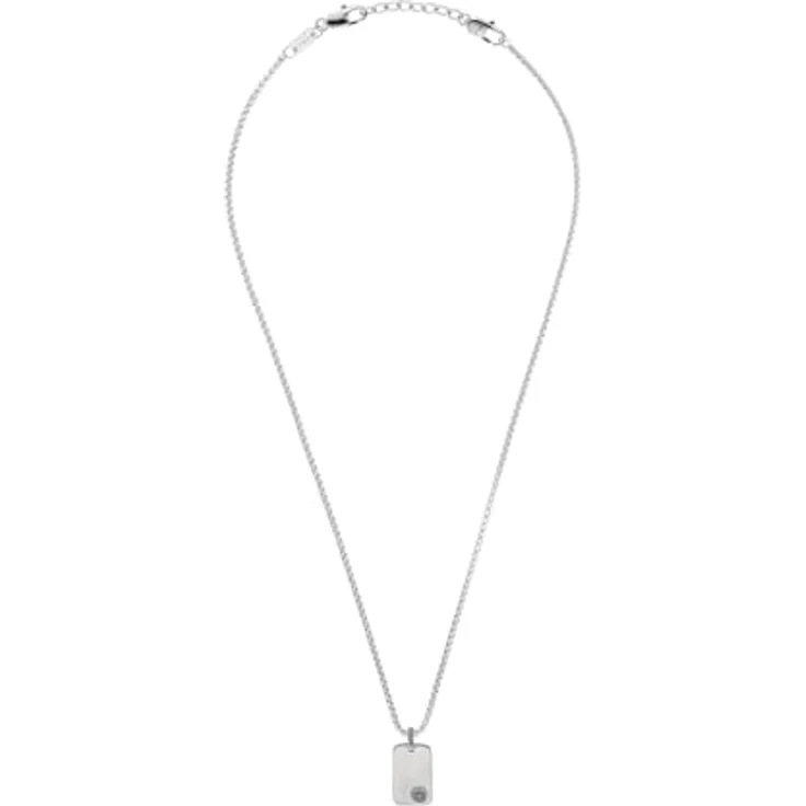 s.Oliver Edelstahl Kette mit Kompass Anhänger für Herren, 55+5 cm, Silber, in Schmuck Geschenk Box – Bild 2