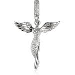 Engelsrufer Engels-Anhänger für Damen, 925er Sterlingsilber mit 92 weißen Zirkonia, Größe 52 mm