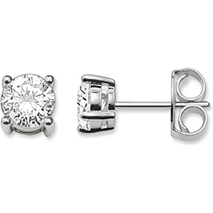 Thomas Sabo Ohrstecker H1739-051-14, 925er Silber mit zwei weißen Zirkonia, Größe 0,6 cm – Bild 1