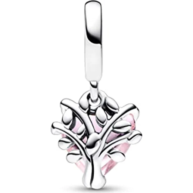 PANDORA Moments Anhänger Stammbaum, Sterlingsilber mit märchenrosa Cubic Zirkonia und rosarot-schattiertem Kristall – Bild 2