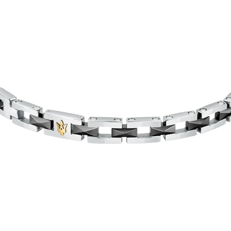 Maserati Ceramic Herren Armband aus Stahl und Keramik, IP Gelbgold, 22cm mit Clip-Verschluss - JM422ATZ16 – Bild 2