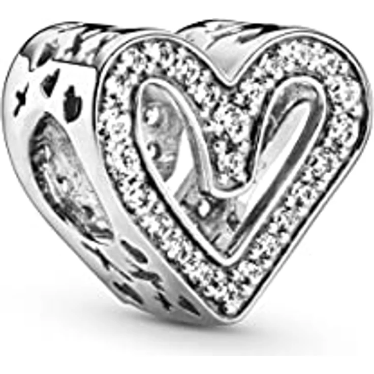 Pandora Charm Moments Funkelndes Freihand-Herz 798692C01, Charm-Anhänger mit funkelndem Design – Bild 1