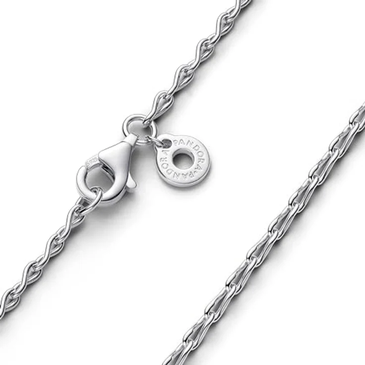 Pandora Moments, Damen-Unendlichkeit Kette ohne Anhänger aus 925 Sterlingsilber, 50 cm Länge, 2 mm Stärke, Karabiner-Verschluss – Bild 2