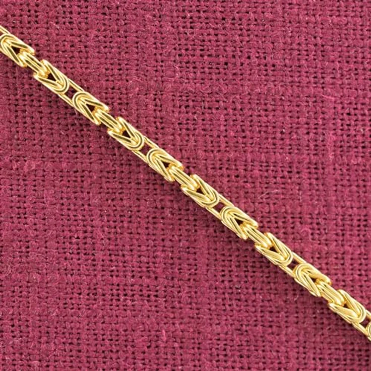 trendor Halskette 925 Silber Vergoldet, diamantierte Königskette 2,0 mm, 42 cm, ideal für Damen und Herren – Bild 3
