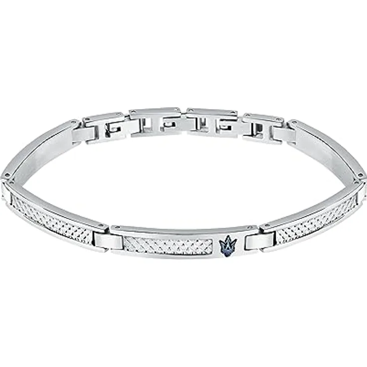 Maserati Herrenarmband JM423AVD21, aus Stahl mit blauem IP-Finish, 18,5+3 cm, Iconic Collection