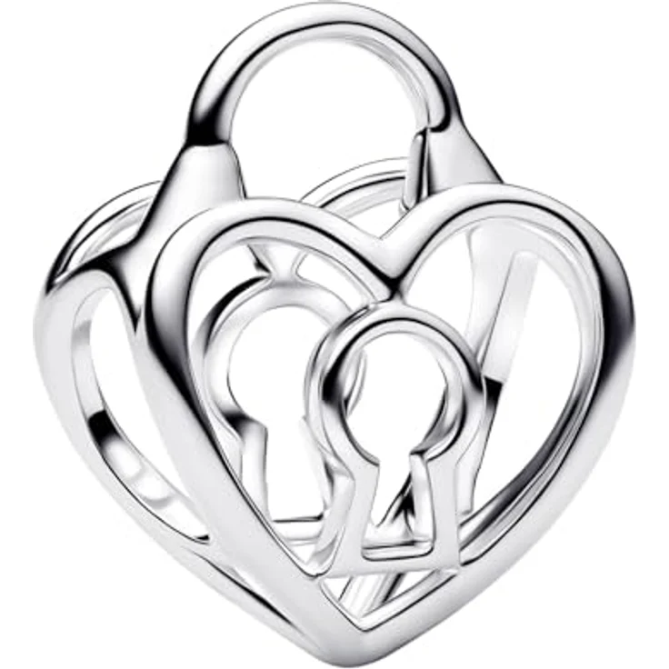 PANDORA Charm Silber Offen Gearbeitetes Herz-Schloss, Motiv Liebe, 794358C00 – Bild 1