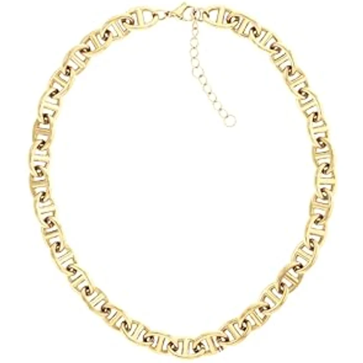 Tommy Hilfiger Jewelry Damen Gliederhalskette aus Edelstahl mit Gelbgold-Beschichtung, 406 mm + Verlängerung, nautisch inspiriert mit Emaille-Details, Karabinerverschluss - 2781016 – Bild 1