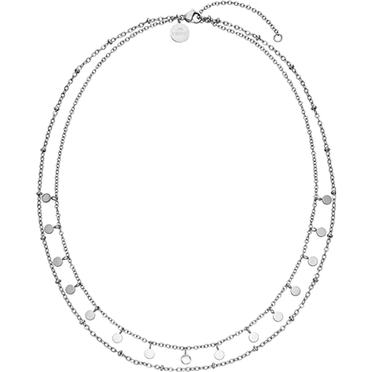 Purelei Doppelreihige Halskette Damen, Verstellbar 40–50 cm, Edelstahl in Gold, Silber, Roségold – Filigrane Kette mit Kugeln & Coin-Anhängern, Layering Schmuck – Bild 1