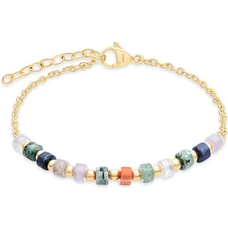 s.Oliver Bracelet - Elegantes Armband aus poliertem Edelstahl, gold - Ankerkette verstellbar bis 20 cm - wasserfest & hautfreundlich