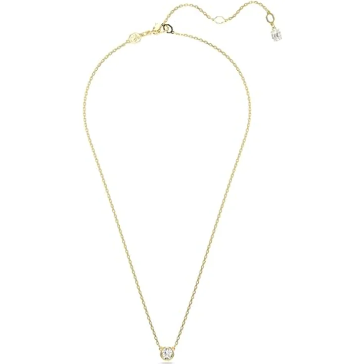Swarovski Imber Anhänger, Vergoldete Damenhalskette mit Weißen Swarovski Kristallen, Karabinerschließe und Verlängerungsstück mit Swarovski Zirconia – Bild 2